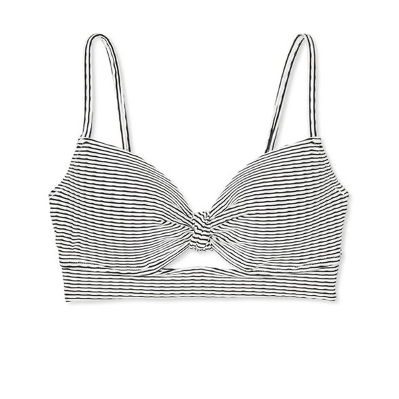 NWT Shade and Shore Women’s Lightly lined Ribbed Knot-Front Bikini Top - Picture 5 of 8